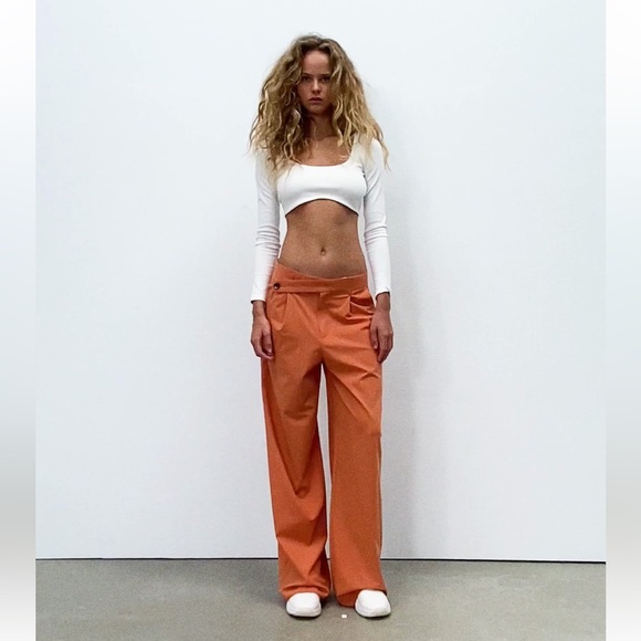 Zara Pants - ZARA FULL LENGTH PANTS ASYMMETRIC WAIST- SIZE S